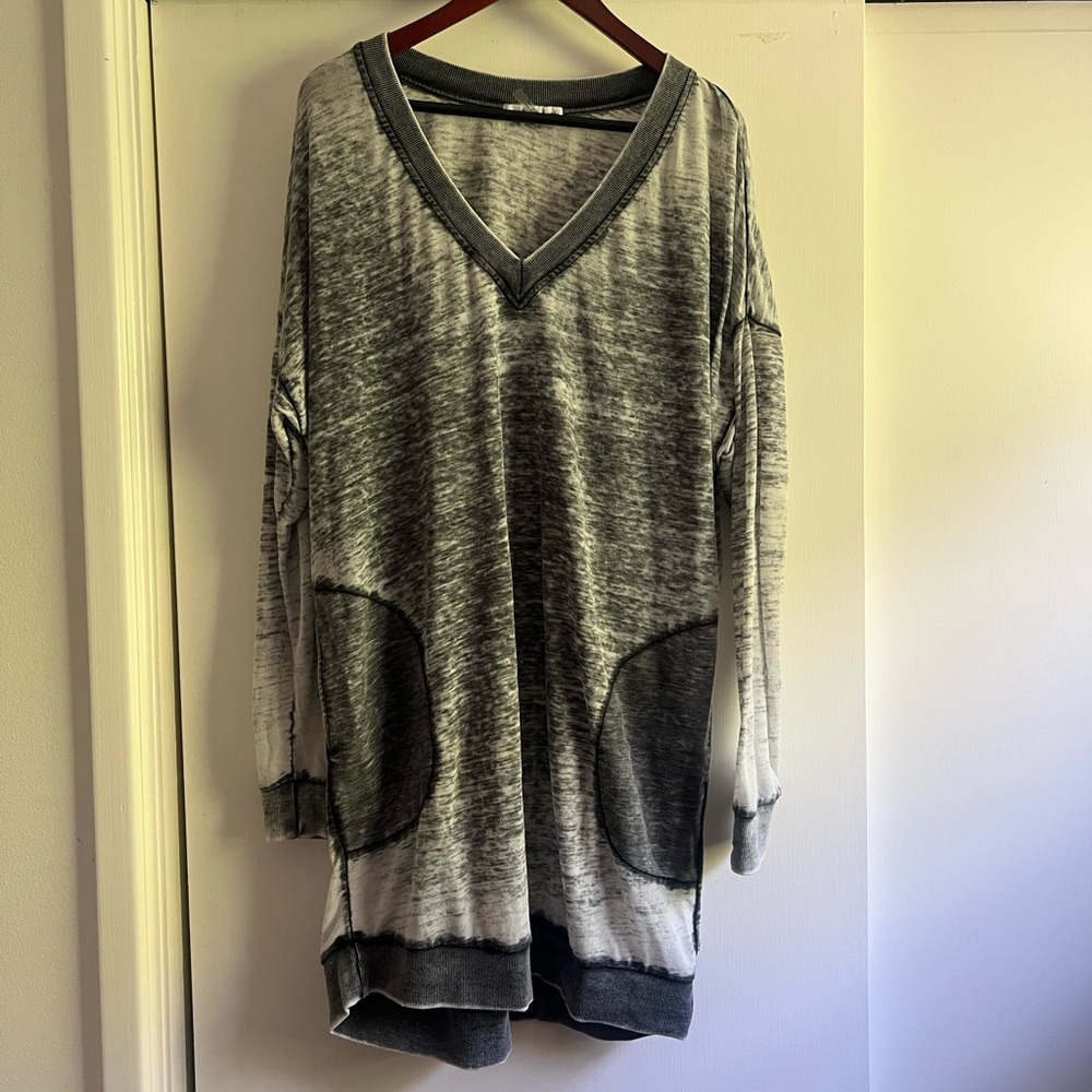 Young Fabulous & Broke long sleeved dress in heather gray, size Large